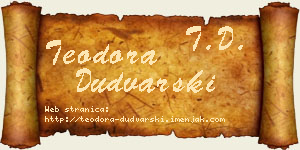 Teodora Dudvarski vizit kartica